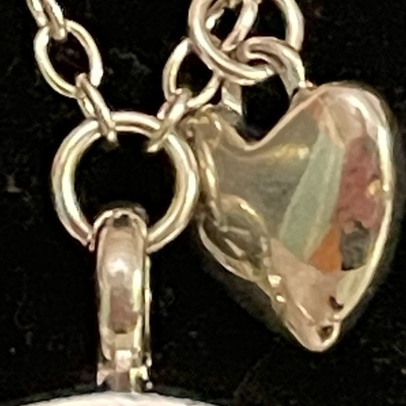 19” necklace w/round silver tone floating 17 birthstone opens locket w/charms - Picture 3 of 9
